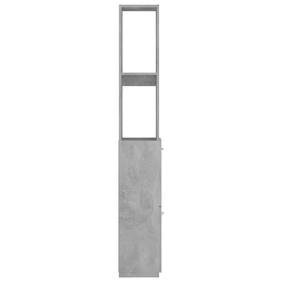 Armoire de bain gris béton 25x26,5x170 cm bois d'ingénierie - 5