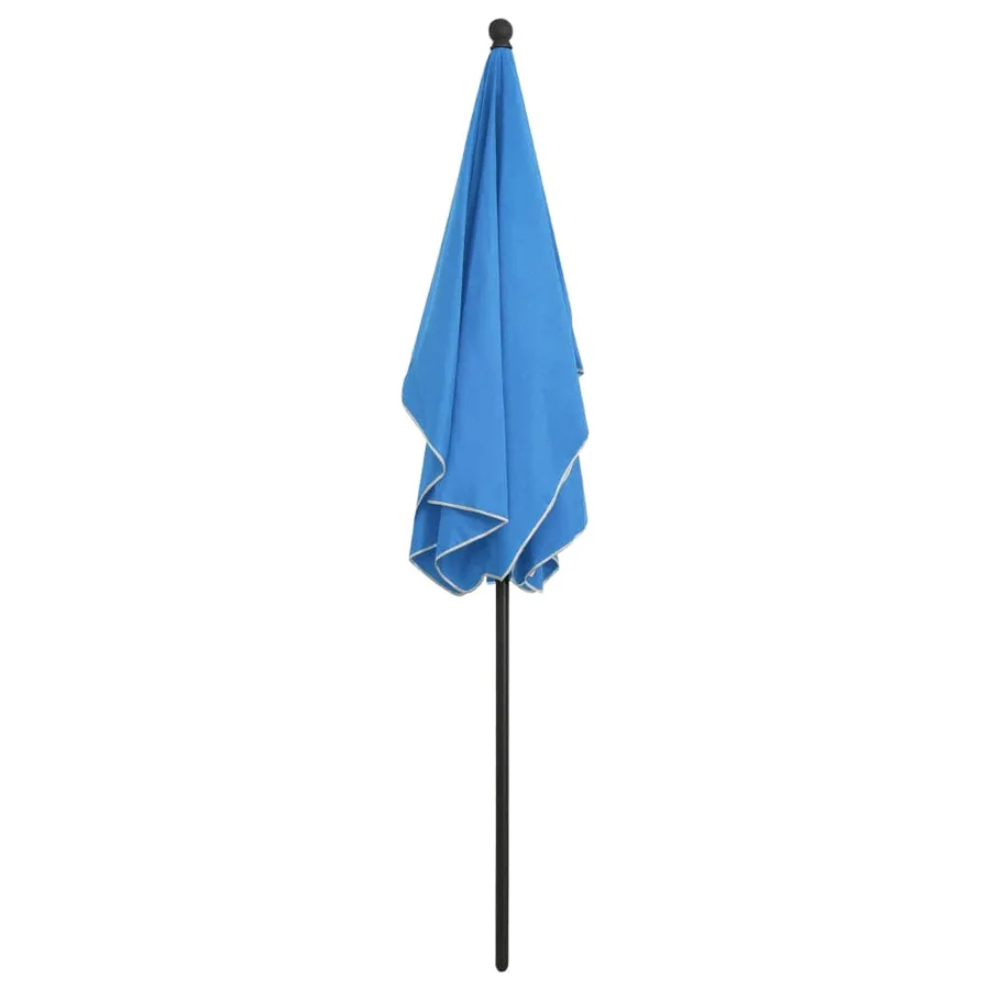Parasol de jardin avec mât 210x140 cm Bleu azuré - 4