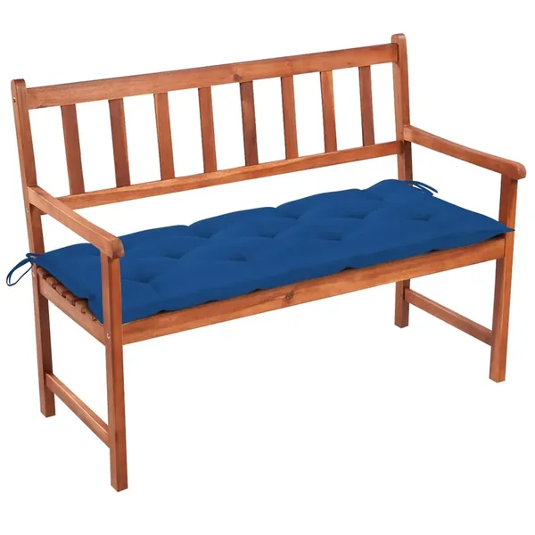 Banc de jardin avec coussin 120 cm Bois d'acacia massif