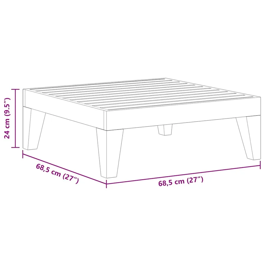 Table de jardin 68,5x68,5x24 cm Bois d'acacia massif - 6