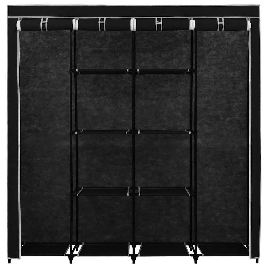 Garde-robe avec 4 compartiments Noir 175x45x170 cm - 5
