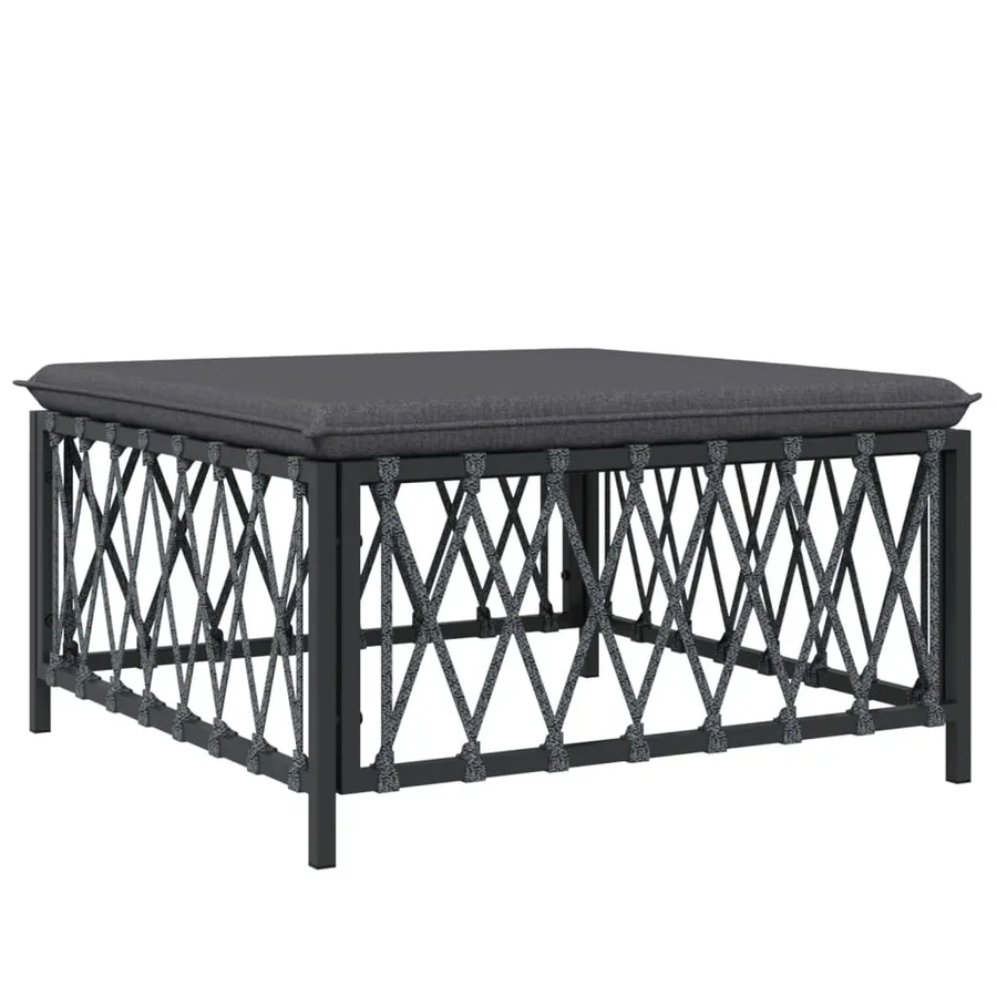 Salon de jardin avec coussins 4 pcs anthracite acier - 6
