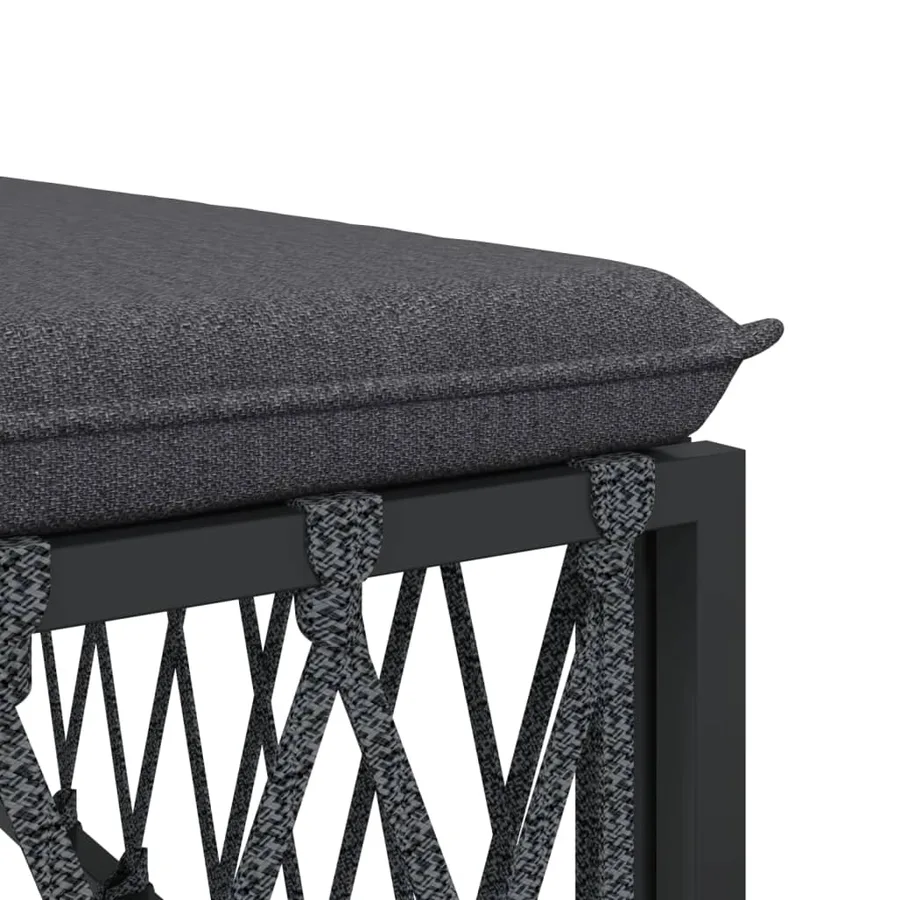 Salon de jardin avec coussins 4 pcs anthracite acier - 7