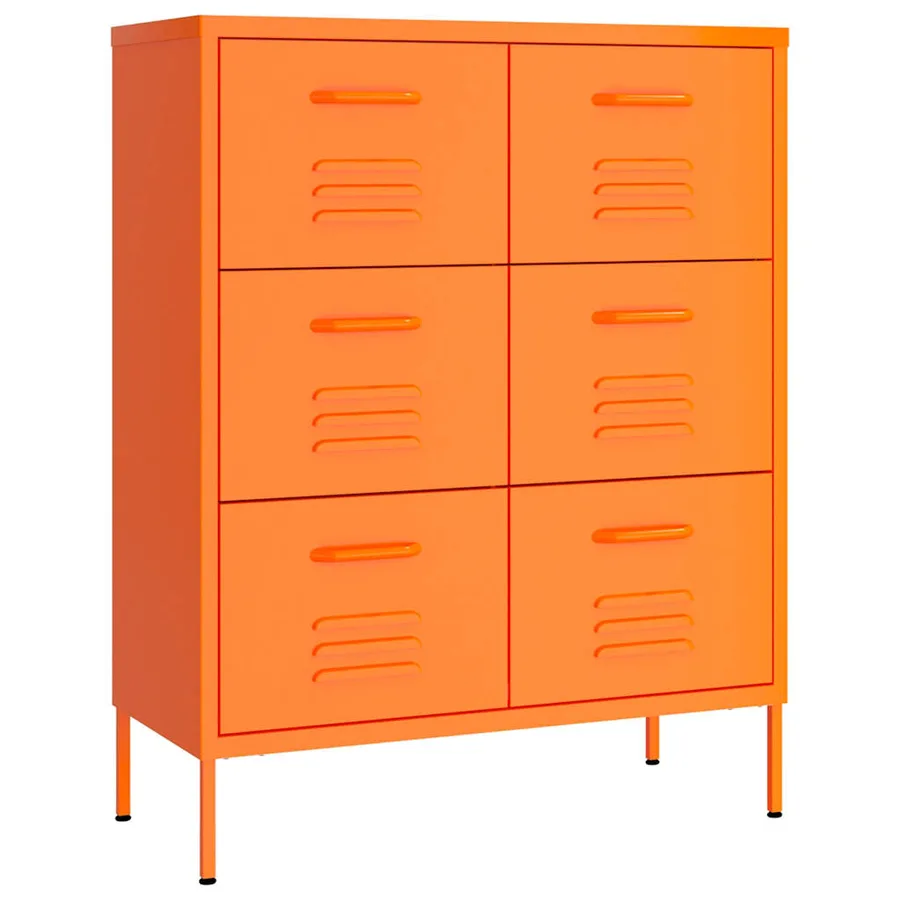 Armoire à tiroirs Orange 80x35x101,5 cm Acier - 2