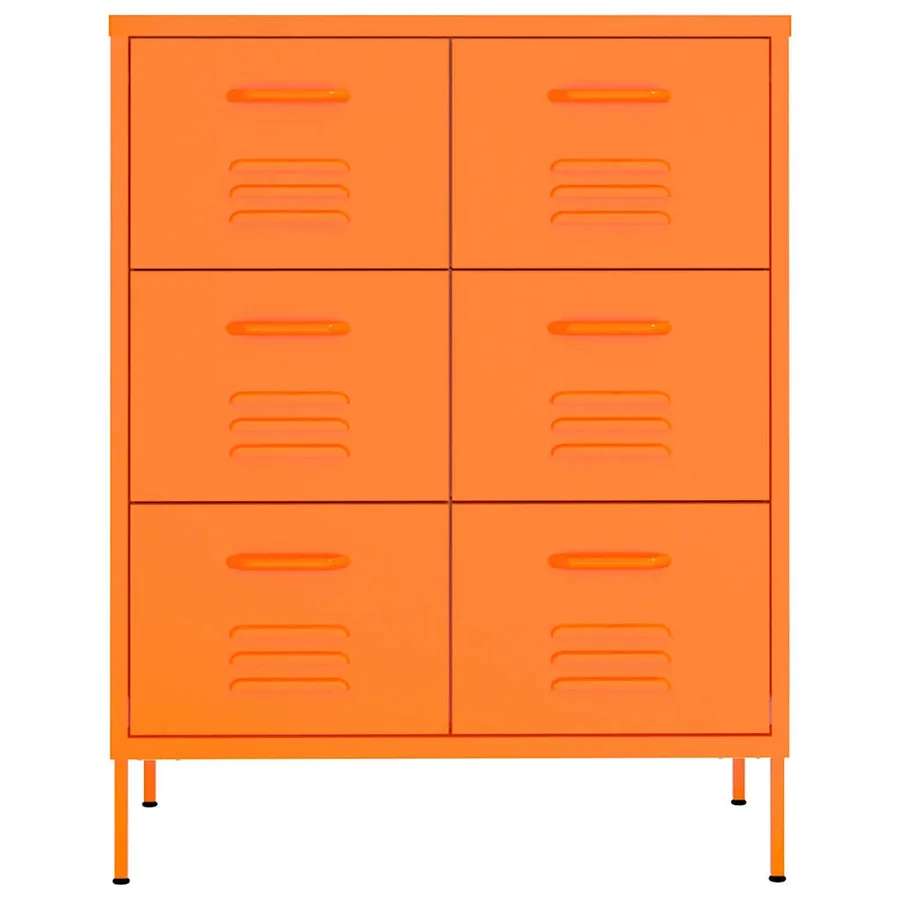 Armoire à tiroirs Orange 80x35x101,5 cm Acier - 3