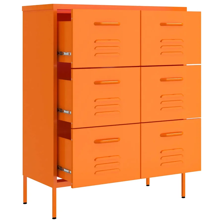 Armoire à tiroirs Orange 80x35x101,5 cm Acier - 6