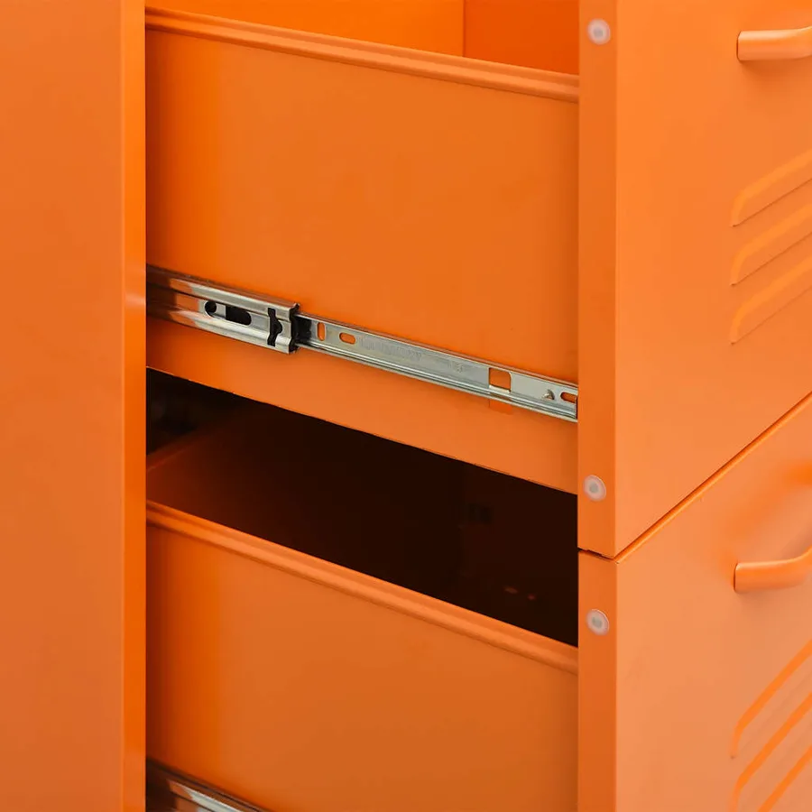 Armoire à tiroirs Orange 80x35x101,5 cm Acier - 8