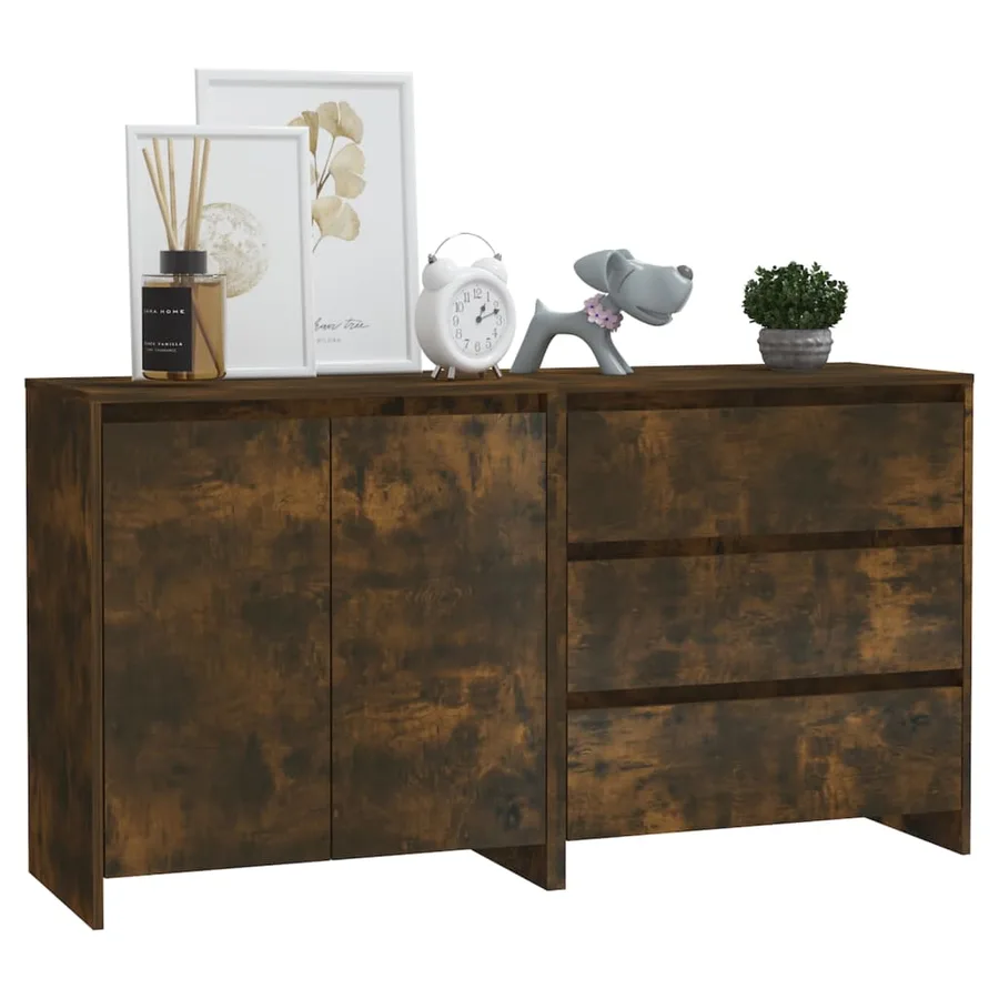 Buffets 2 pcs Chêne fumé Bois d'ingénierie - 3