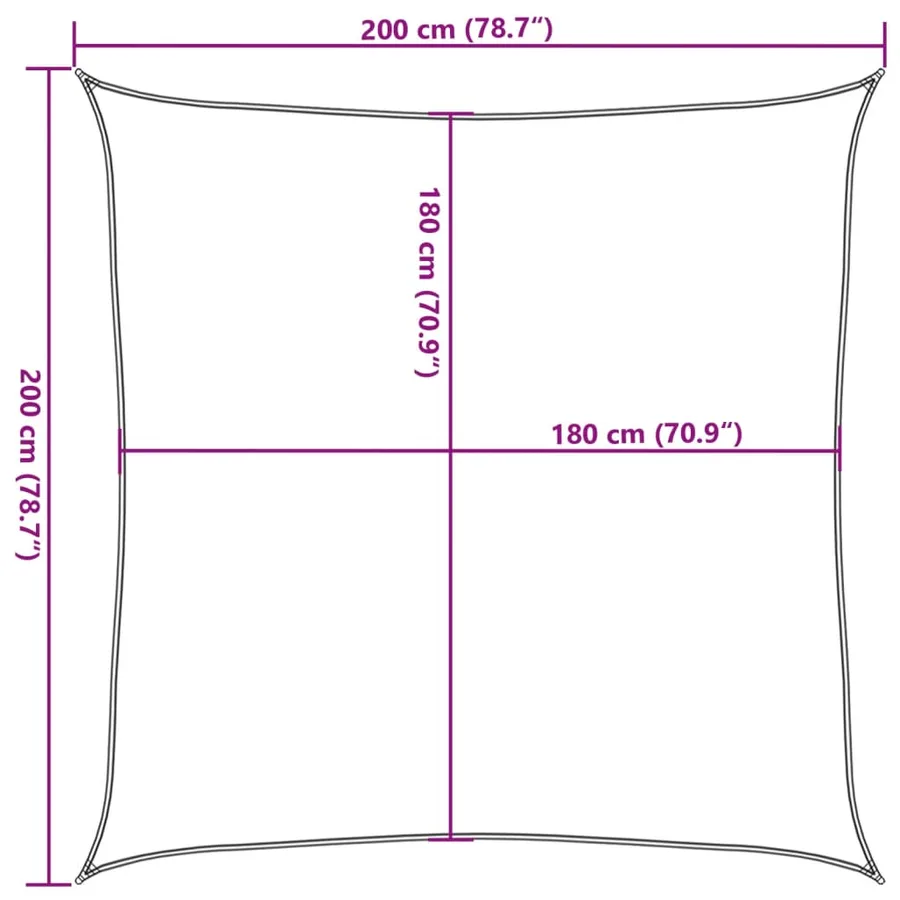 Voile d'ombrage 160 g/m² Bleu 2x2 m PEHD - 10