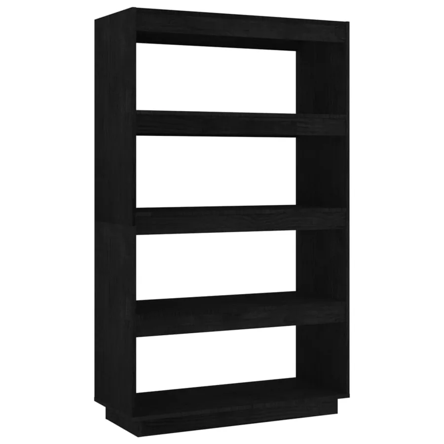 Bibliothèque/Séparateur de pièce Noir 80x35x135 cm Pin massif - 2