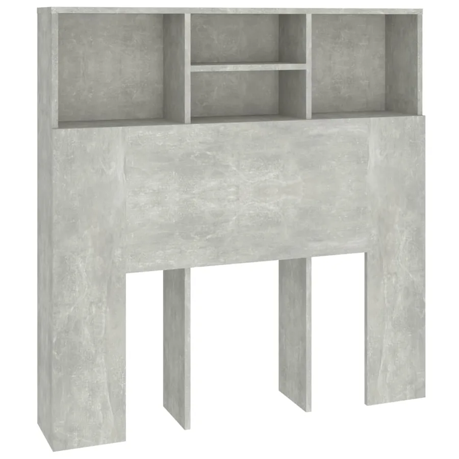Armoire de tête de lit Gris béton 100x19x103,5 cm - 2