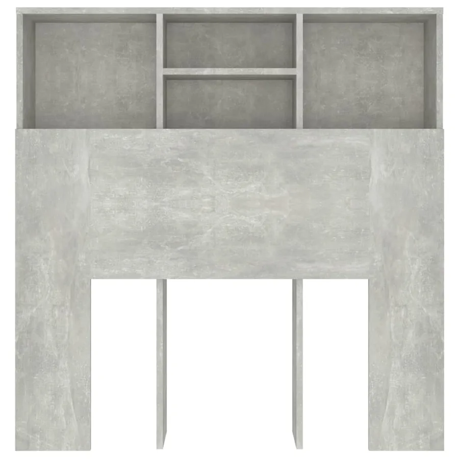 Armoire de tête de lit Gris béton 100x19x103,5 cm - 4