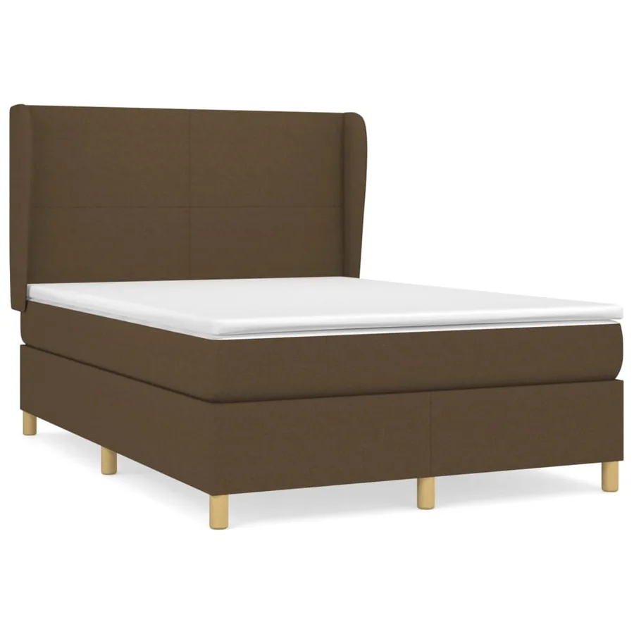 Sommier à lattes de lit avec matelas Marron foncé 140x190 cm - 2