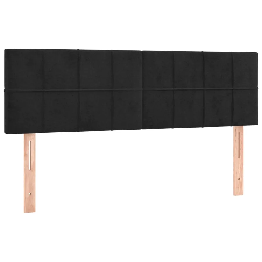 Tête de lit à LED Noir 144x5x78/88 cm Velours - 4
