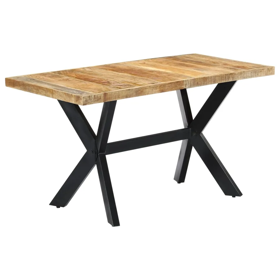 Table à manger 140x70x75 cm Bois de manguier massif brut - 11