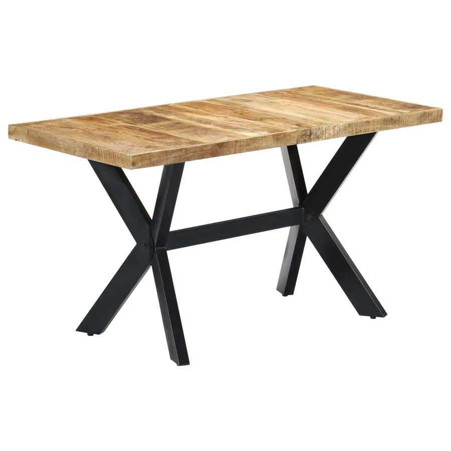 Table à manger 140x70x75 cm Bois de manguier massif brut - 8
