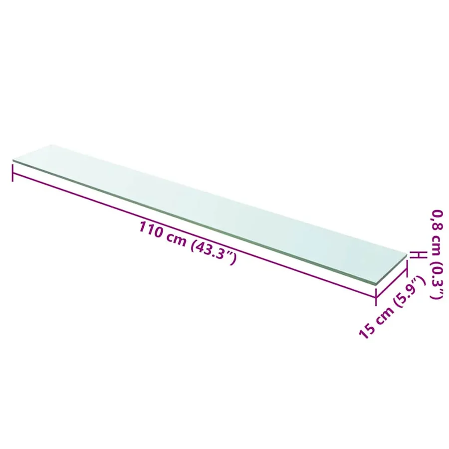 Panneaux d'étagère 2 pcs Verre Transparent 110 x 15 cm - 4