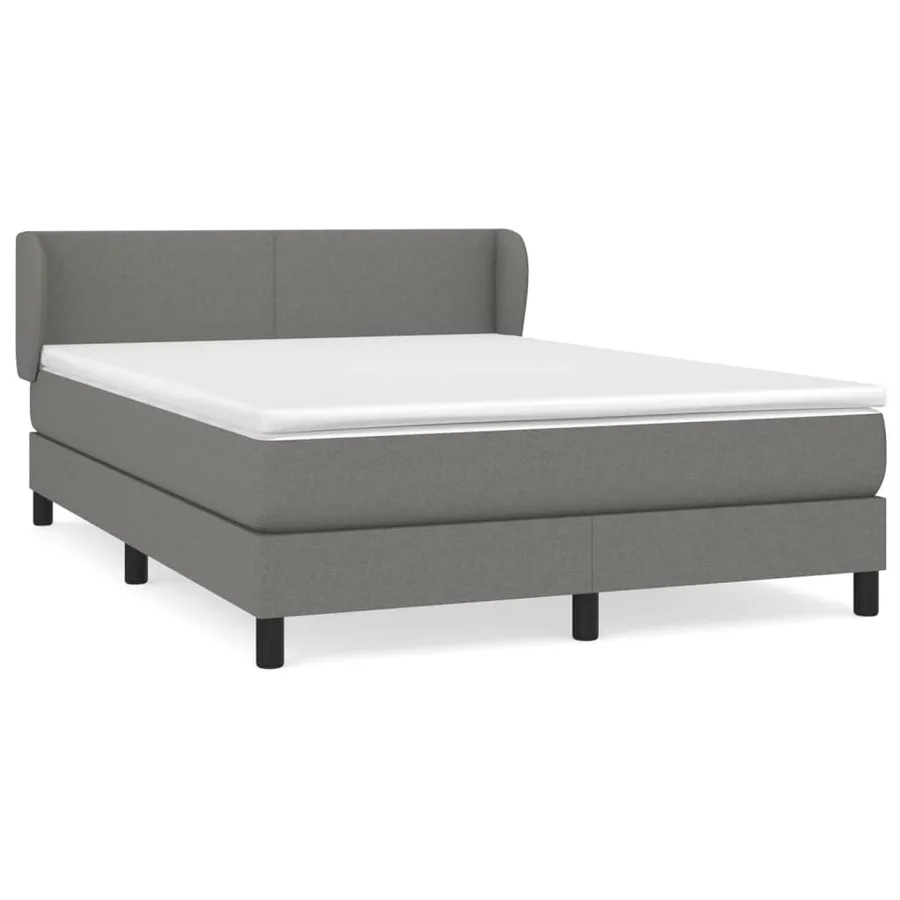 Sommier à lattes de lit avec matelas Gris foncé 140x190cm Tissu - 2