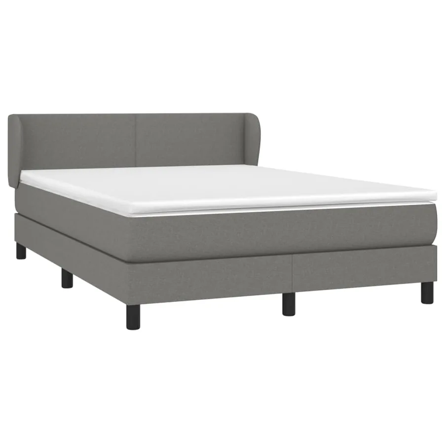 Sommier à lattes de lit avec matelas Gris foncé 140x190cm Tissu - 3
