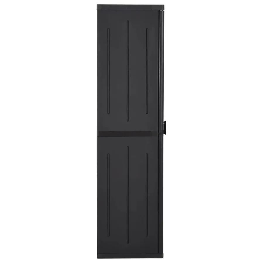 Armoire de rangement de jardin Noir 65x45x172 cm PP Rotin - 3