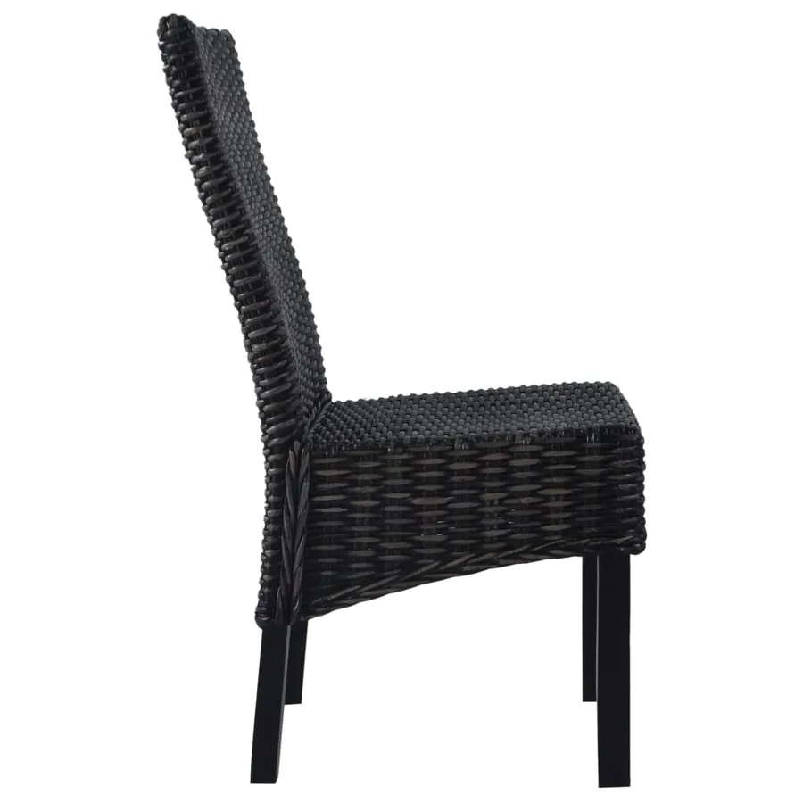 Chaises à manger lot de 6 noir rotin Kubu et bois de manguier - 2