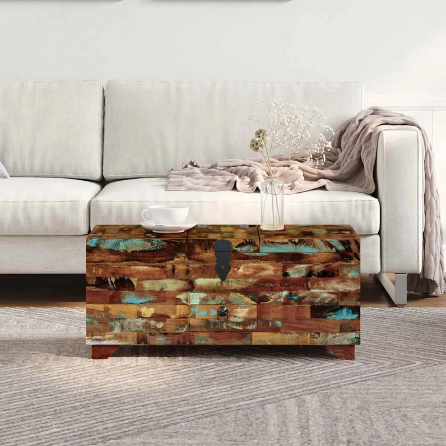 Coffre table basse Bois de récupération massif 80x40x35 cm - 3