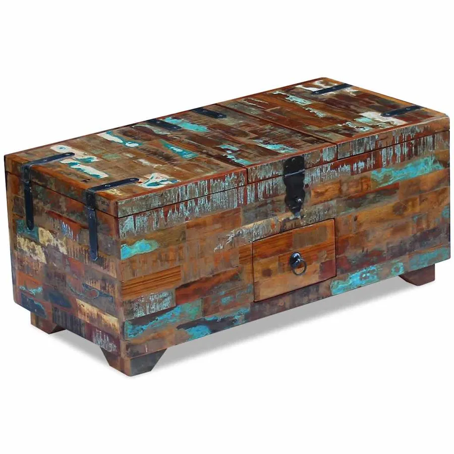 Coffre table basse Bois de récupération massif 80x40x35 cm - 4