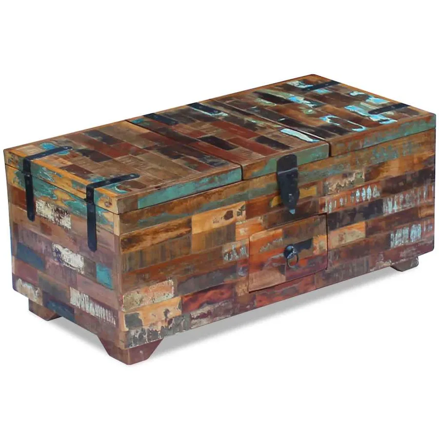 Coffre table basse Bois de récupération massif 80x40x35 cm - 6