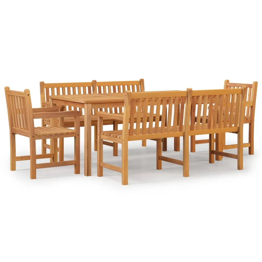 Ensemble à manger de jardin 5pcs Bois de teck massif - 2