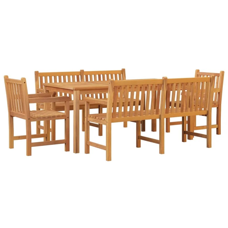 Ensemble à manger de jardin 5pcs Bois de teck massif - 3