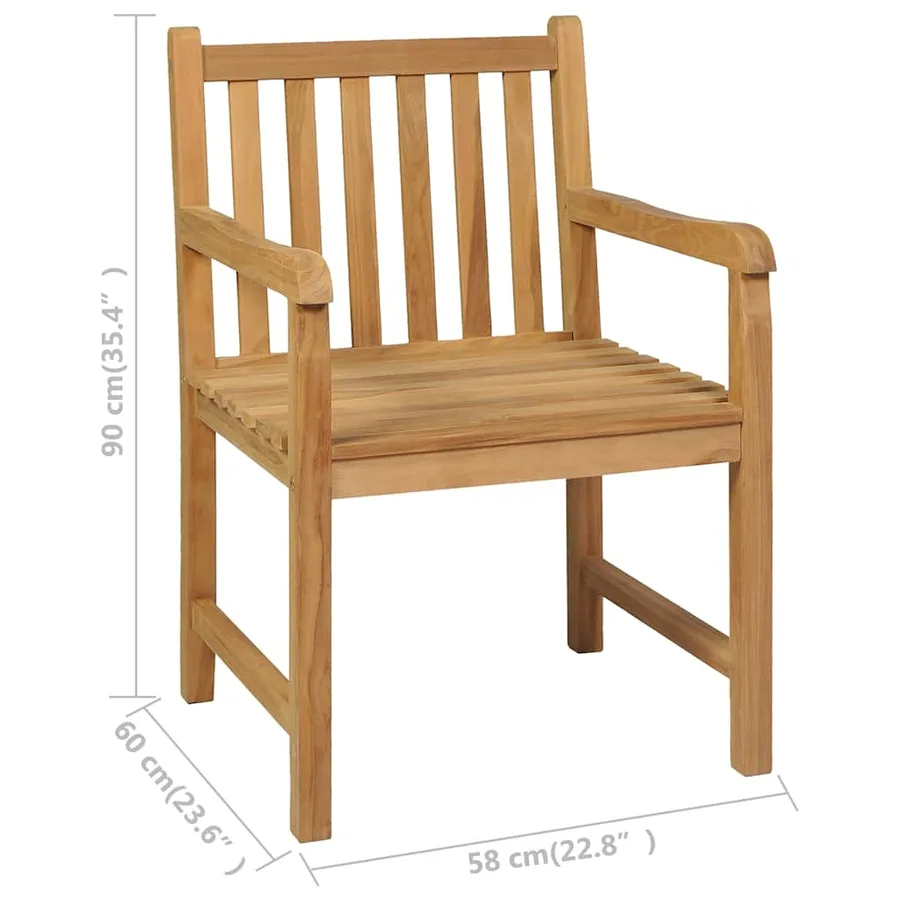 Ensemble de salle à manger de jardin 7 pièces 180 x 90 cm en bois de teck massif - 10