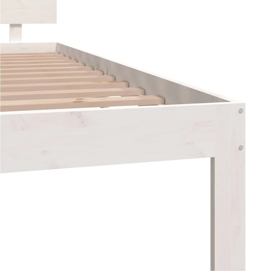 Cadre de lit sans matelas blanc bois de pin massif 120x200 cm - 6