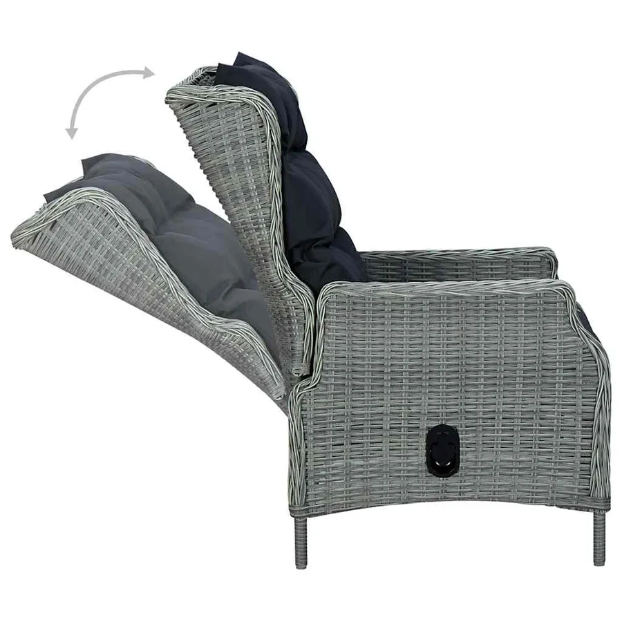 Ensemble à manger de jardin 9 pcs Gris clair - 7