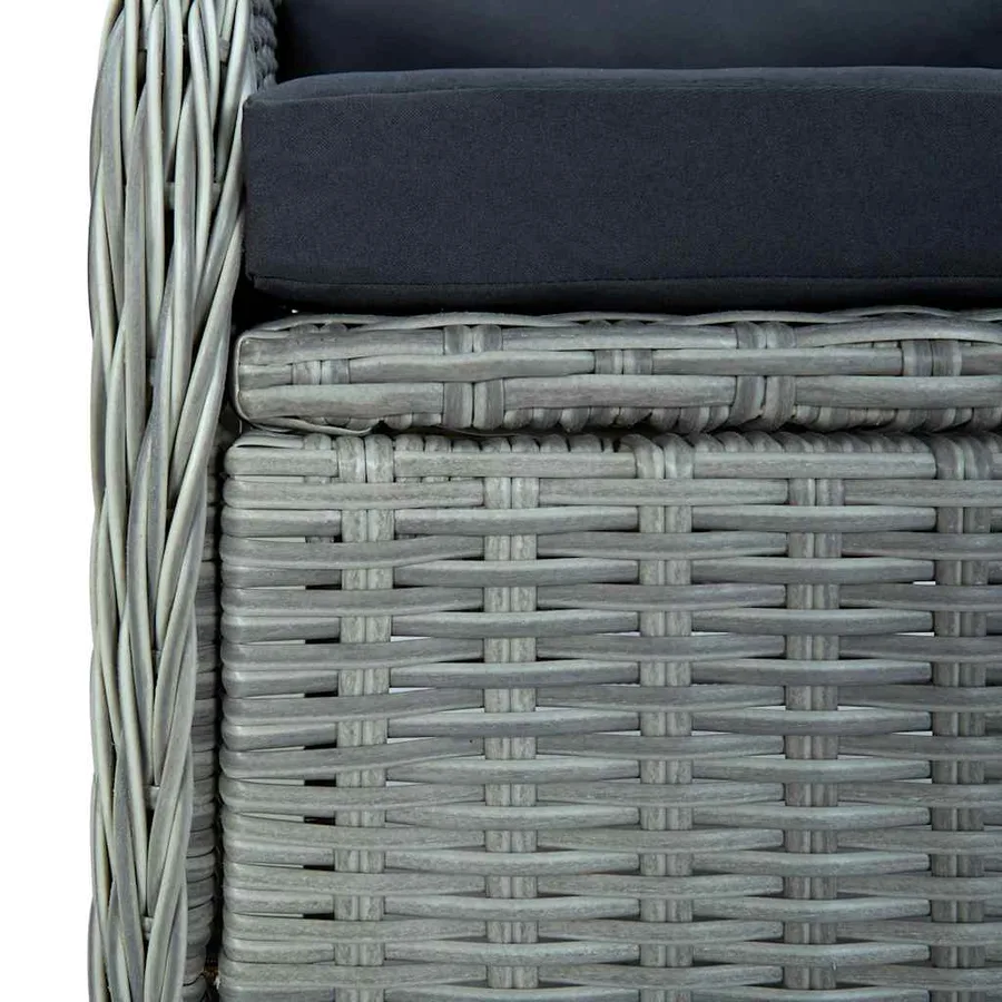 Ensemble à manger de jardin 9 pcs Gris clair - 8