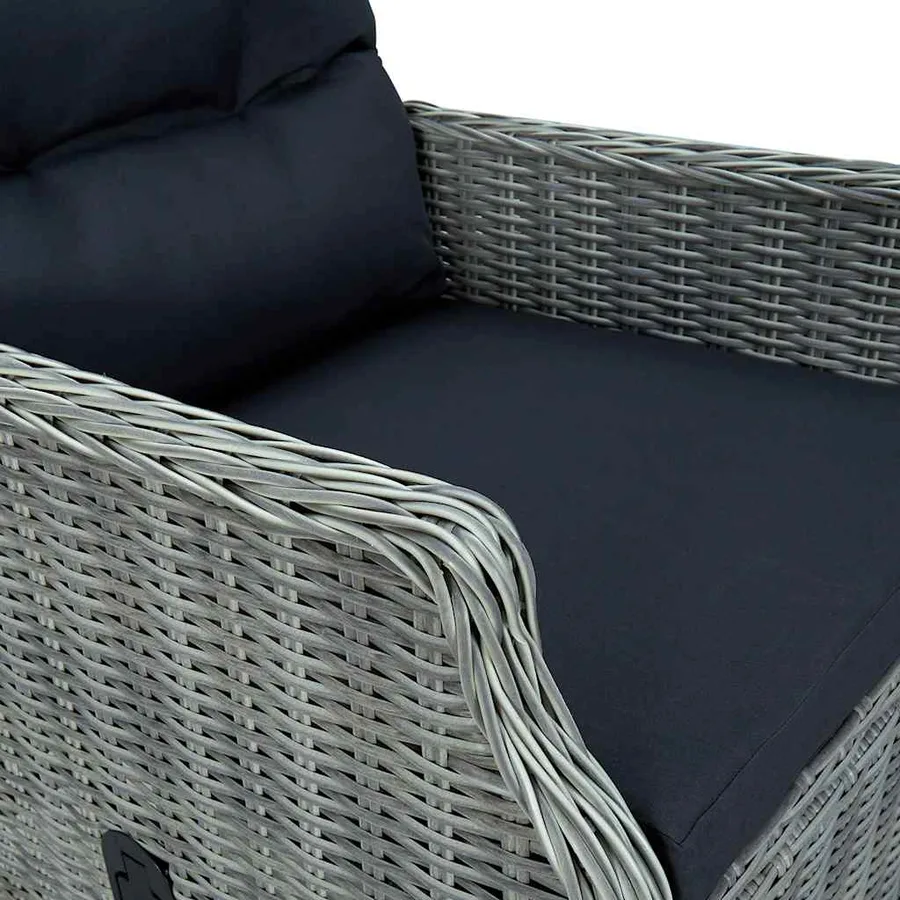 Ensemble à manger de jardin 9 pcs Gris clair - 9