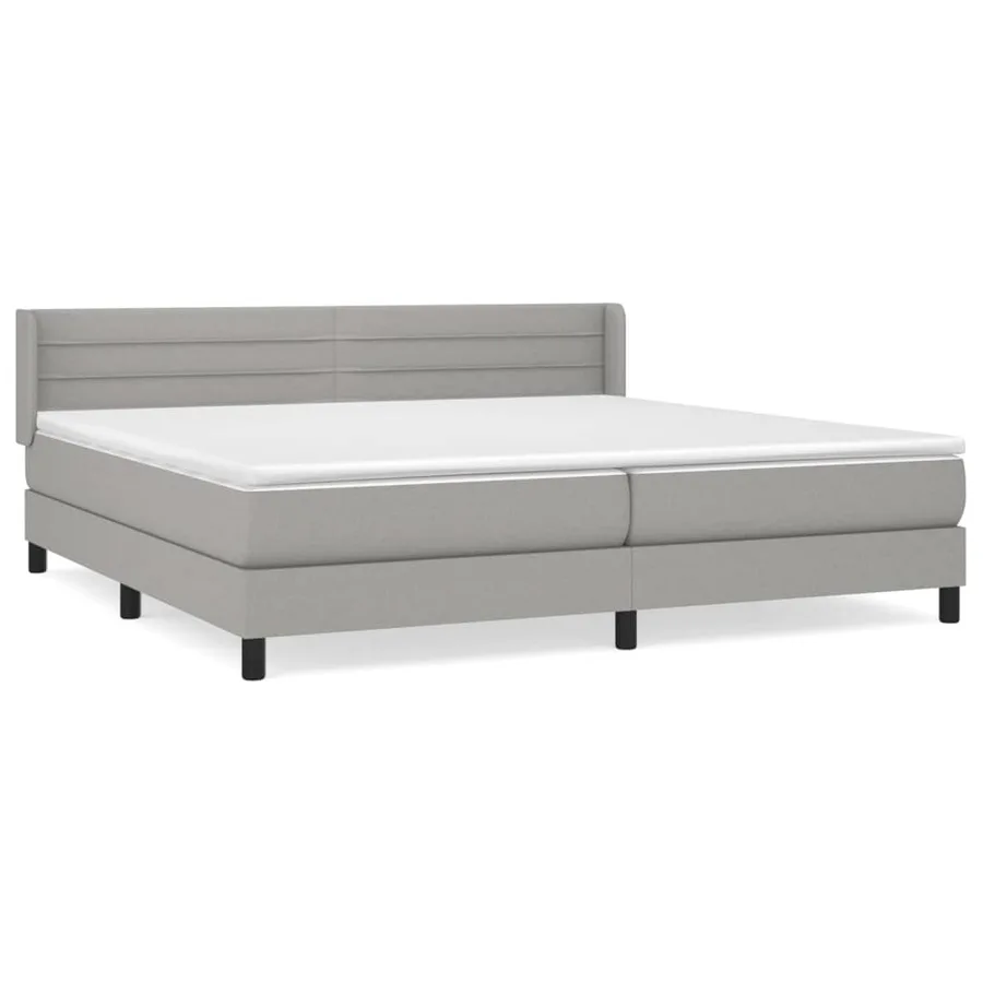Sommier à lattes de lit avec matelas Gris clair 200x200cm Tissu - 2