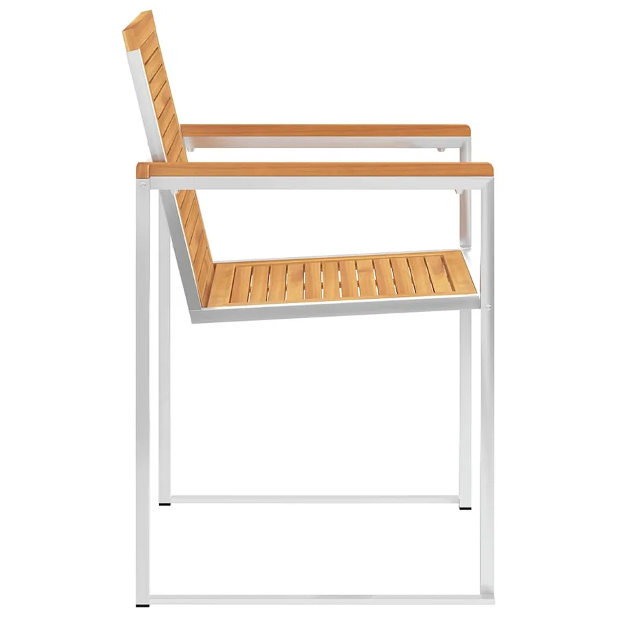 Chaises de jardin lot de 4 avec coussins Bois de teck massif - 6