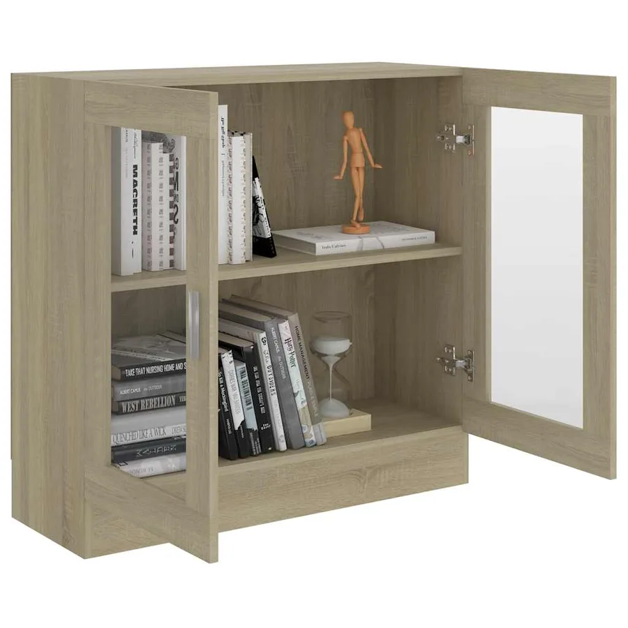 Armoire à vitrine Chêne sonoma 82,5x30,5x80cm Bois d'ingénierie - 7