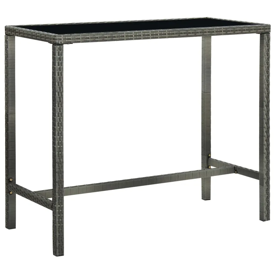 Ensemble de bar de jardin 7 pcs et coussins Résine tressée Gris - 3