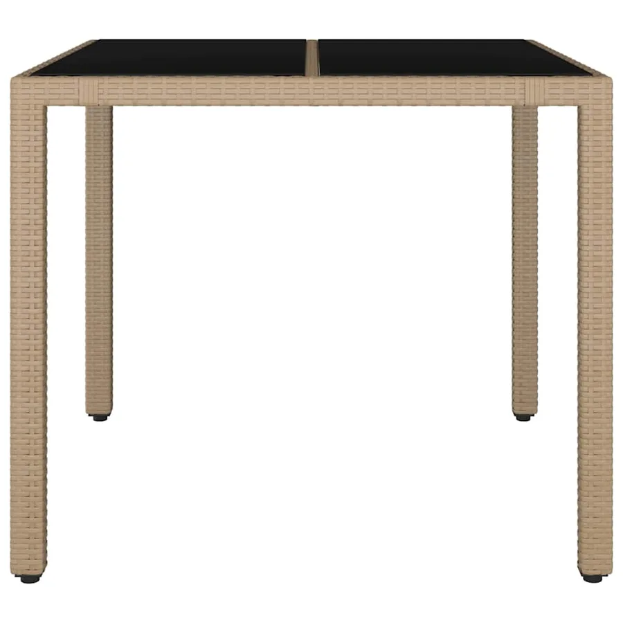Table de jardin plateau en verre Résine tressée verre trempé - 3