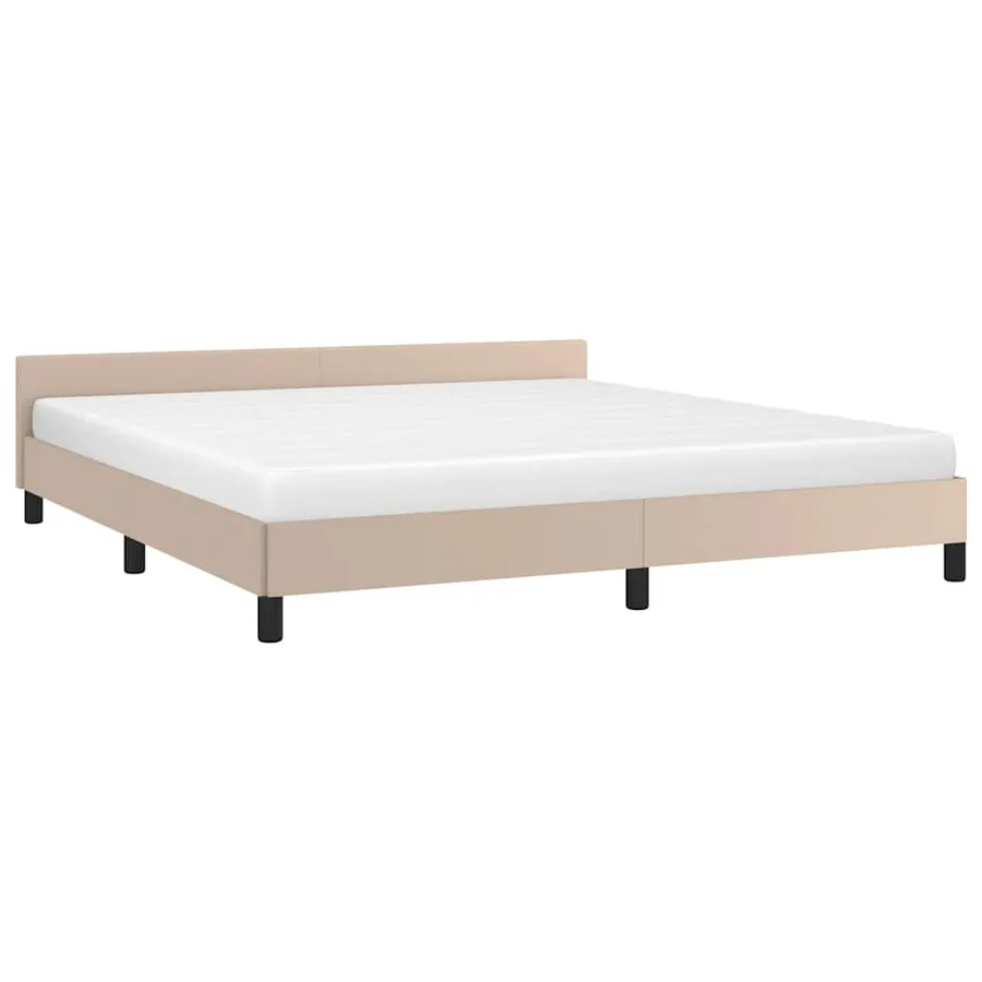 Cadre de lit avec tête de lit sans matelas cappuccino 180x200cm - 3