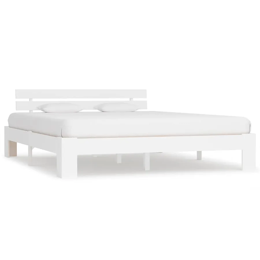 Cadre de lit sans matelas blanc 180x200 cm bois massif de pin