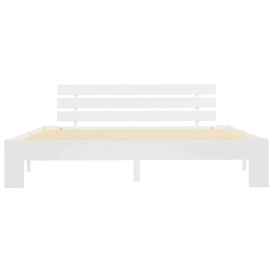 Cadre de lit sans matelas blanc 180x200 cm bois massif de pin - 3