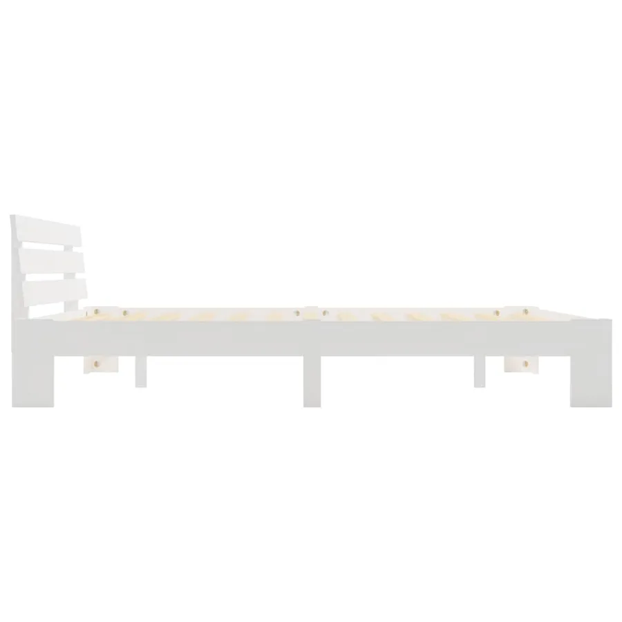 Cadre de lit sans matelas blanc 180x200 cm bois massif de pin - 4