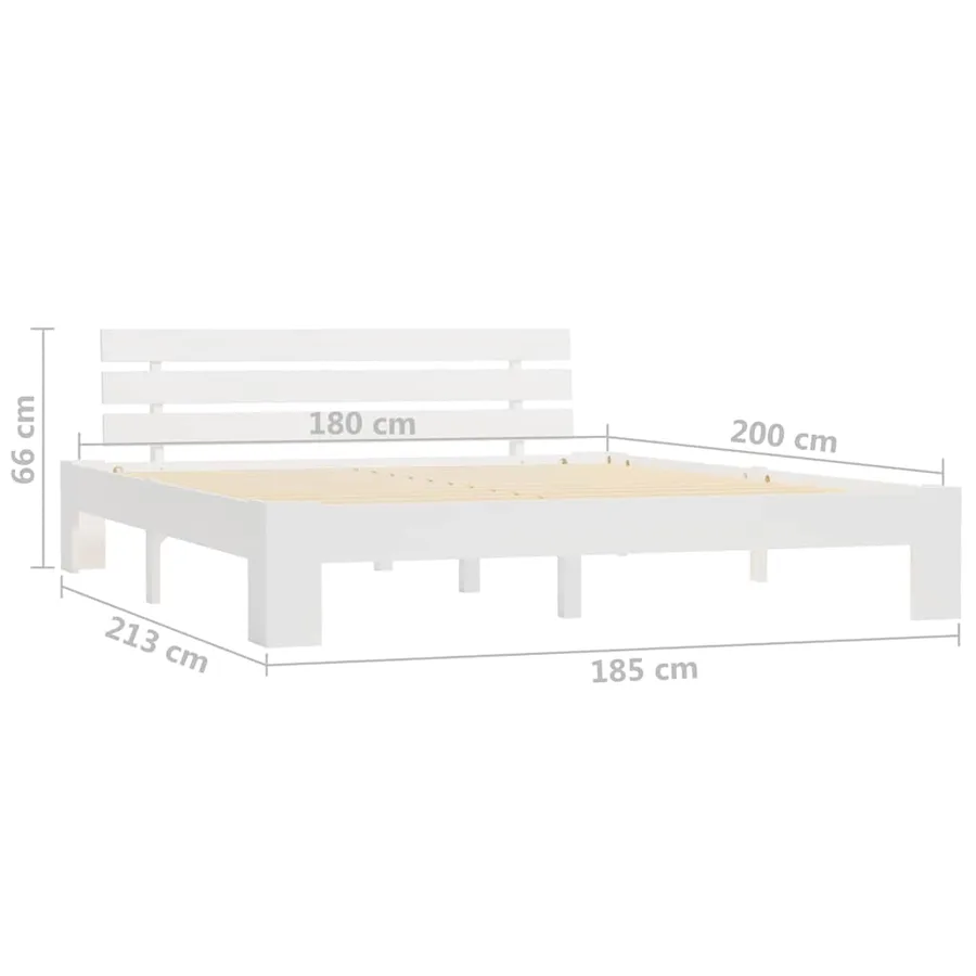 Cadre de lit sans matelas blanc 180x200 cm bois massif de pin - 7