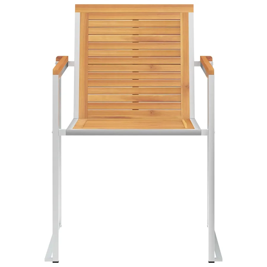 Chaises de jardin avec coussins lot de 2 Teck solide et acier - 5