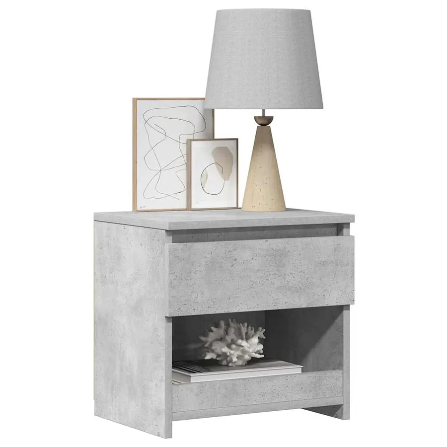 Tables de chevet 2 pcs Gris béton 40x30x39 cm Bois d’ingénierie - 10