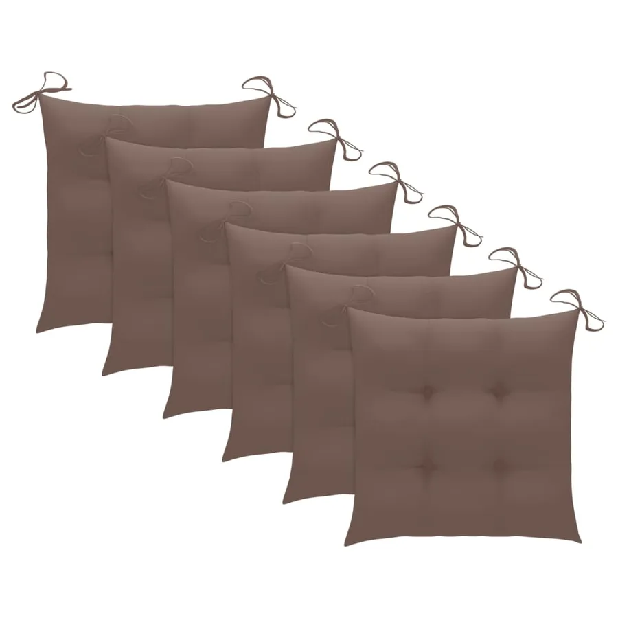 Chaises de jardin lot de 6 avec coussins Bois de teck massif - 8