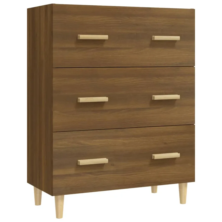 Buffet Chêne marron 70x34x90 cm Bois d'ingénierie - 2