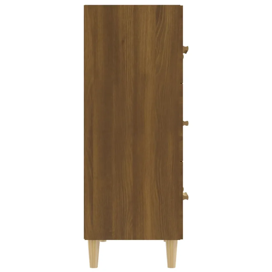 Buffet Chêne marron 70x34x90 cm Bois d'ingénierie - 4